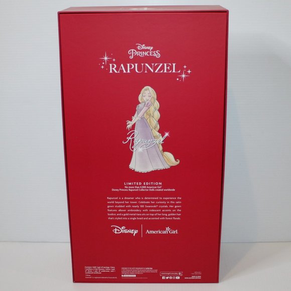 American Girl Rapunzel Limited Edition Disney Princess Collector Doll New in Box - Picture 9 of 10